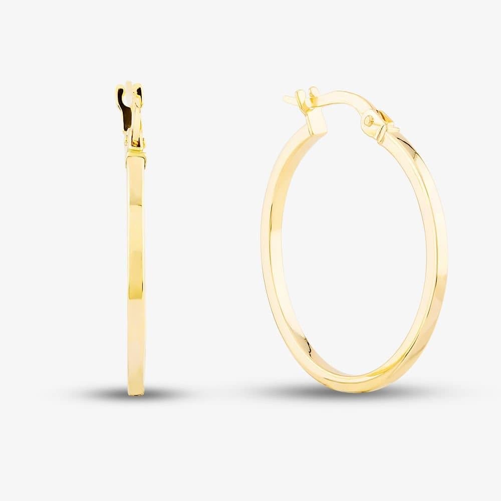 T.H.Baker T.H.Baker Gold Square Tube Hoop Earrings