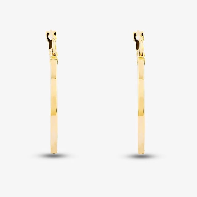 T.H.Baker T.H.Baker Women's 9ct Yellow Gold Square Tube Hoop Earrings ST-ER580 - 2