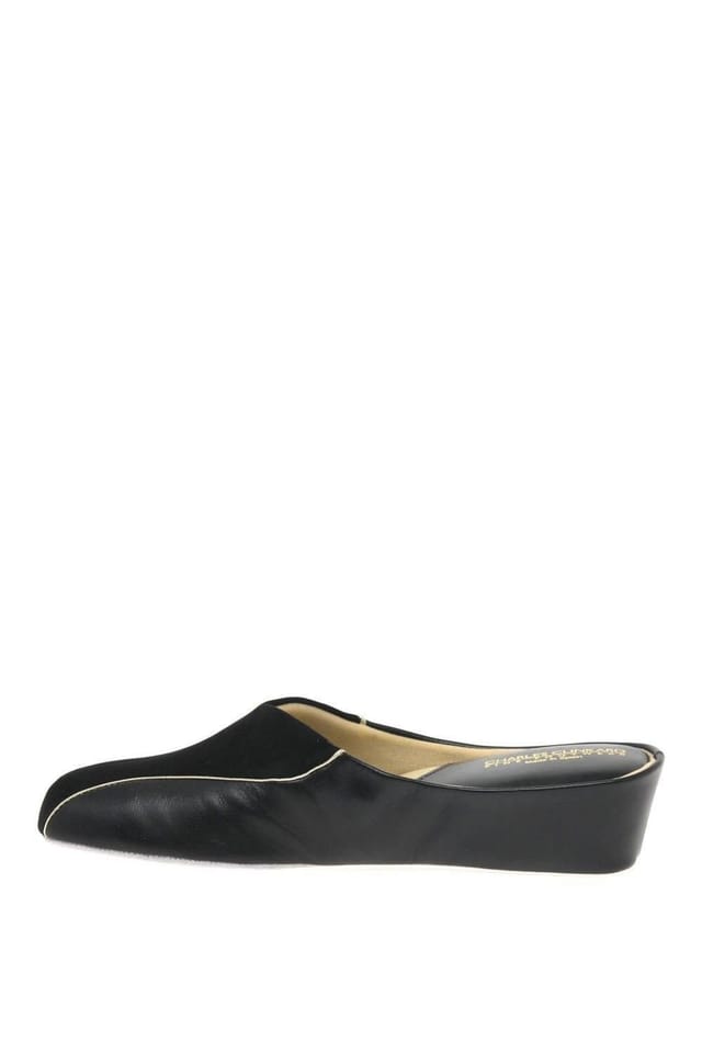 Charles Clinkard Charles Clinkard Women's 'Martha' Leather & Suede Slipper in Black - 2