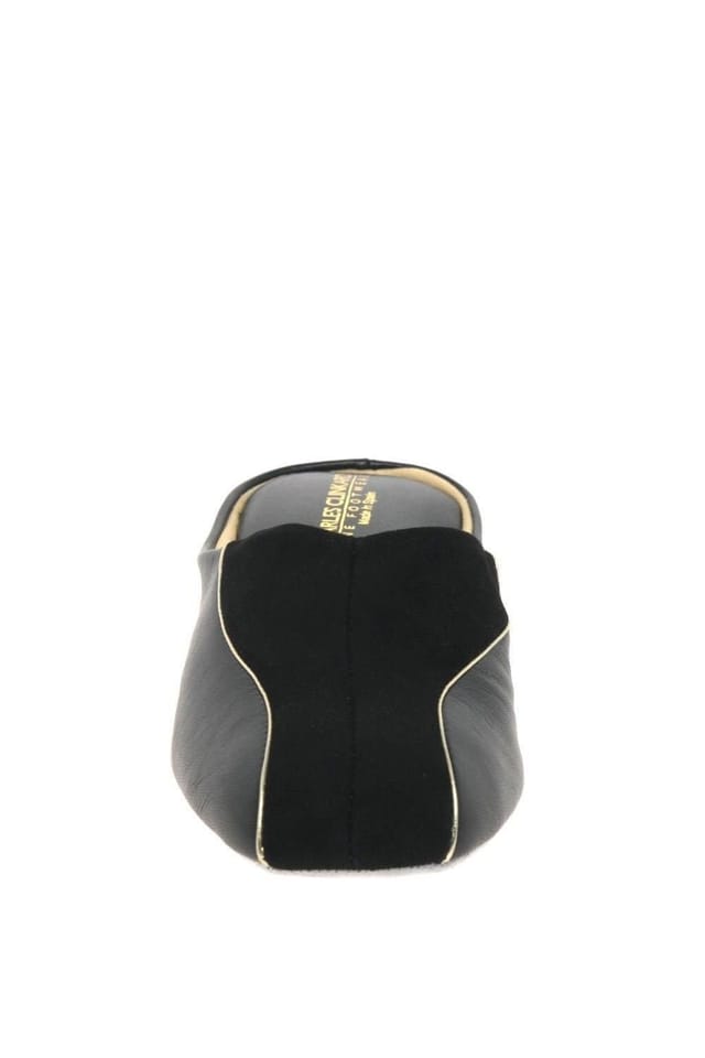 Charles Clinkard Charles Clinkard Women's 'Martha' Leather & Suede Slipper in Black - 3