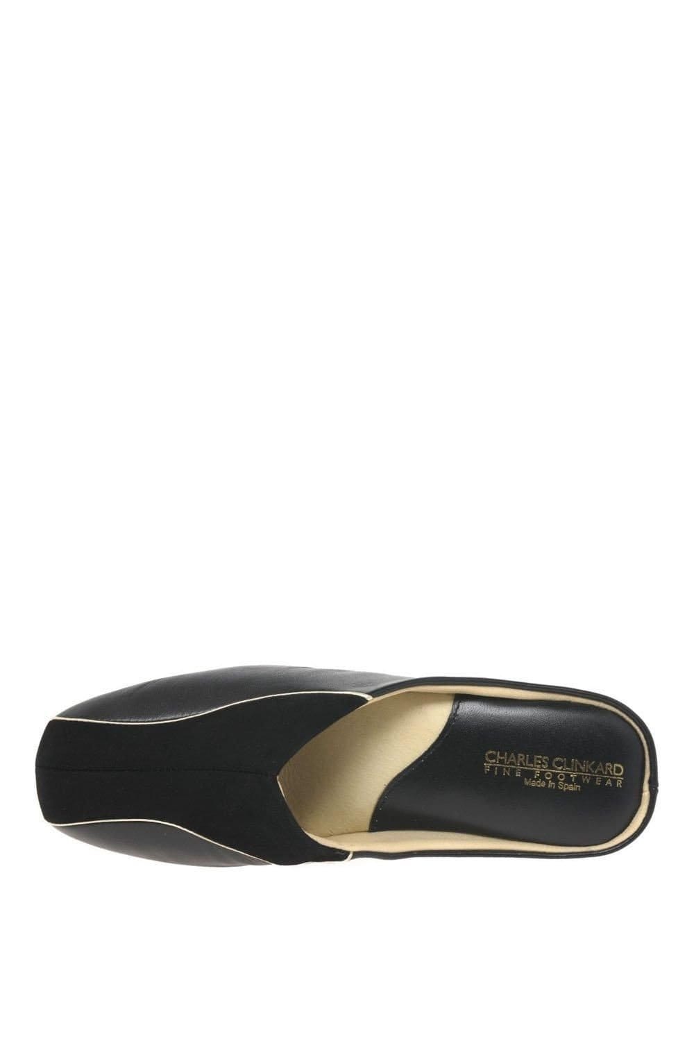 Charles Clinkard Charles Clinkard Women's 'Martha' Leather & Suede Slipper in Black - 4
