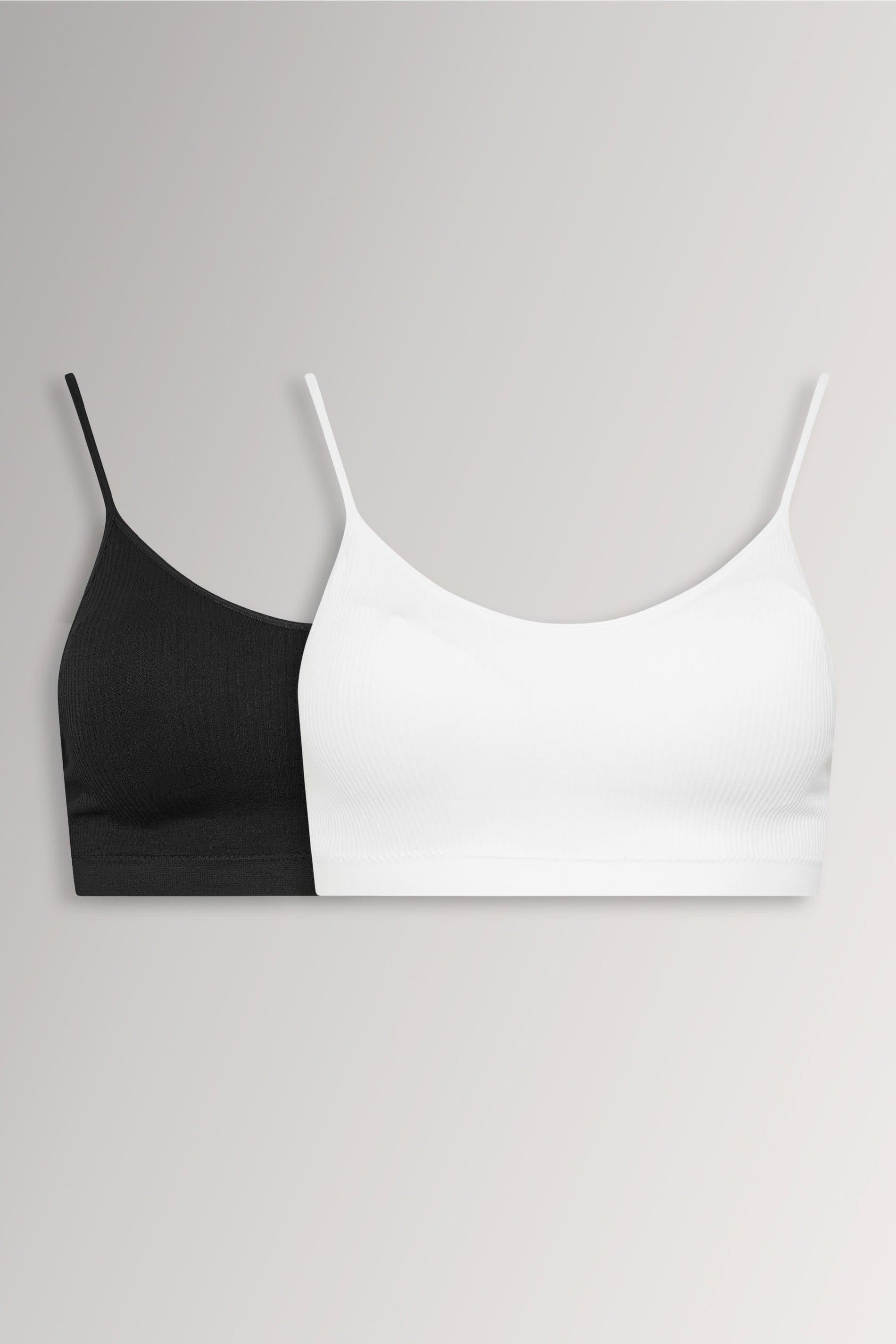 Yours 2 Pack Plus Size Black & White Seamless Padded Bralettes