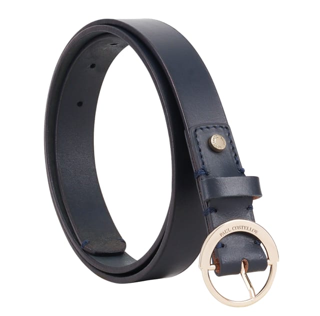 Paul Costelloe Paul Costelloe Women's Mathea Leather Belt in Navy - 3