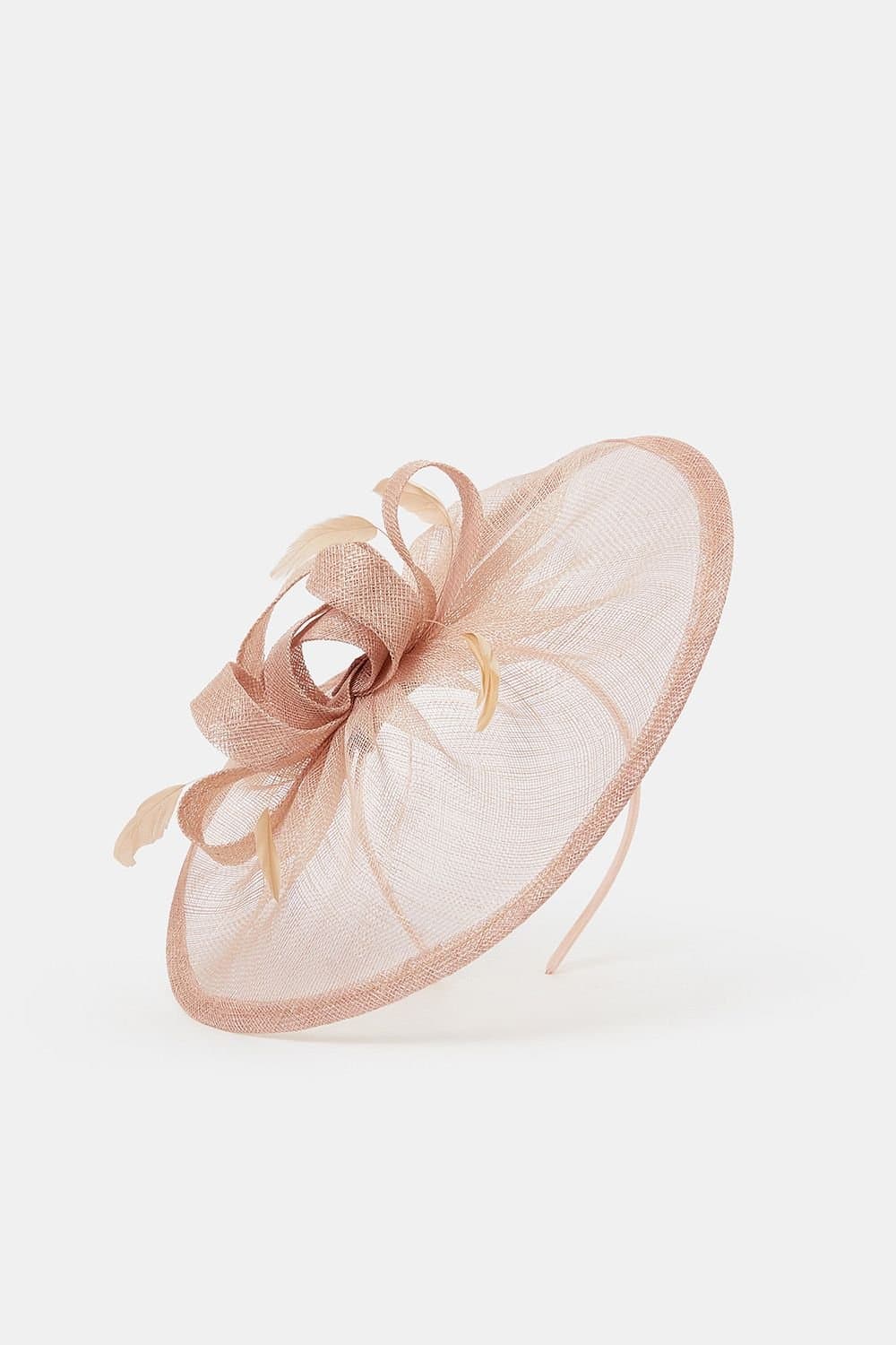 Accessorize Accessorize Women's Woven Bow Feather Disc Fascinator in Pink