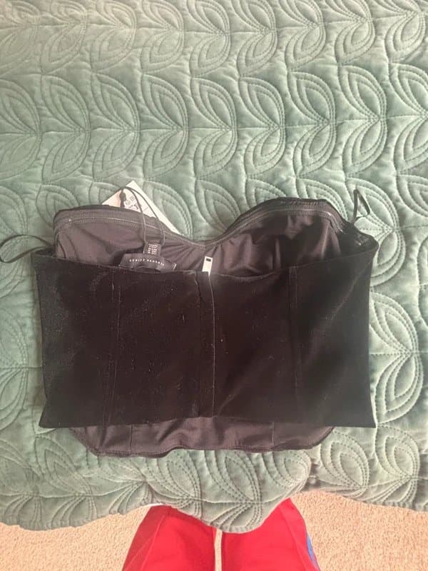 Bershka Black velvet corset top