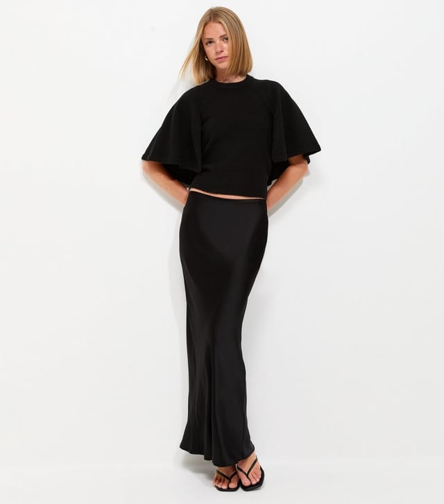 New Look Women's Black Knitted Cape Sleeve T-Shirt New Look - 3