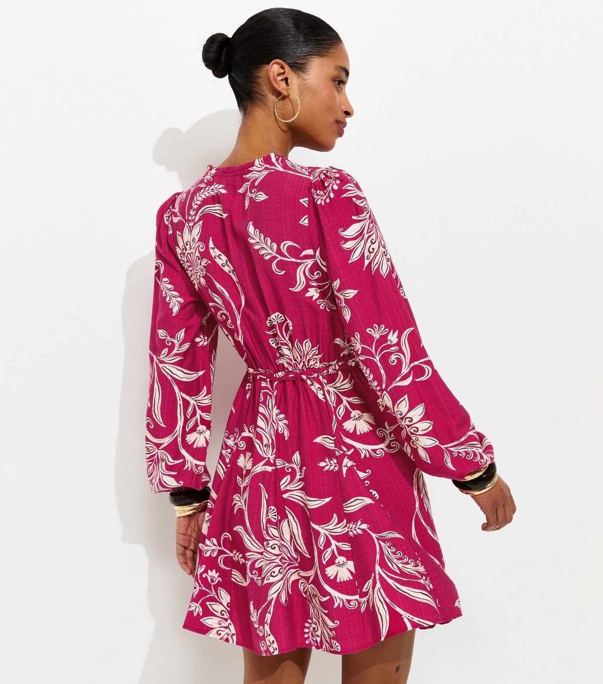 New Look Women's Red Floral Print Godet Skirt Flippy Mini Dress New Look - 4