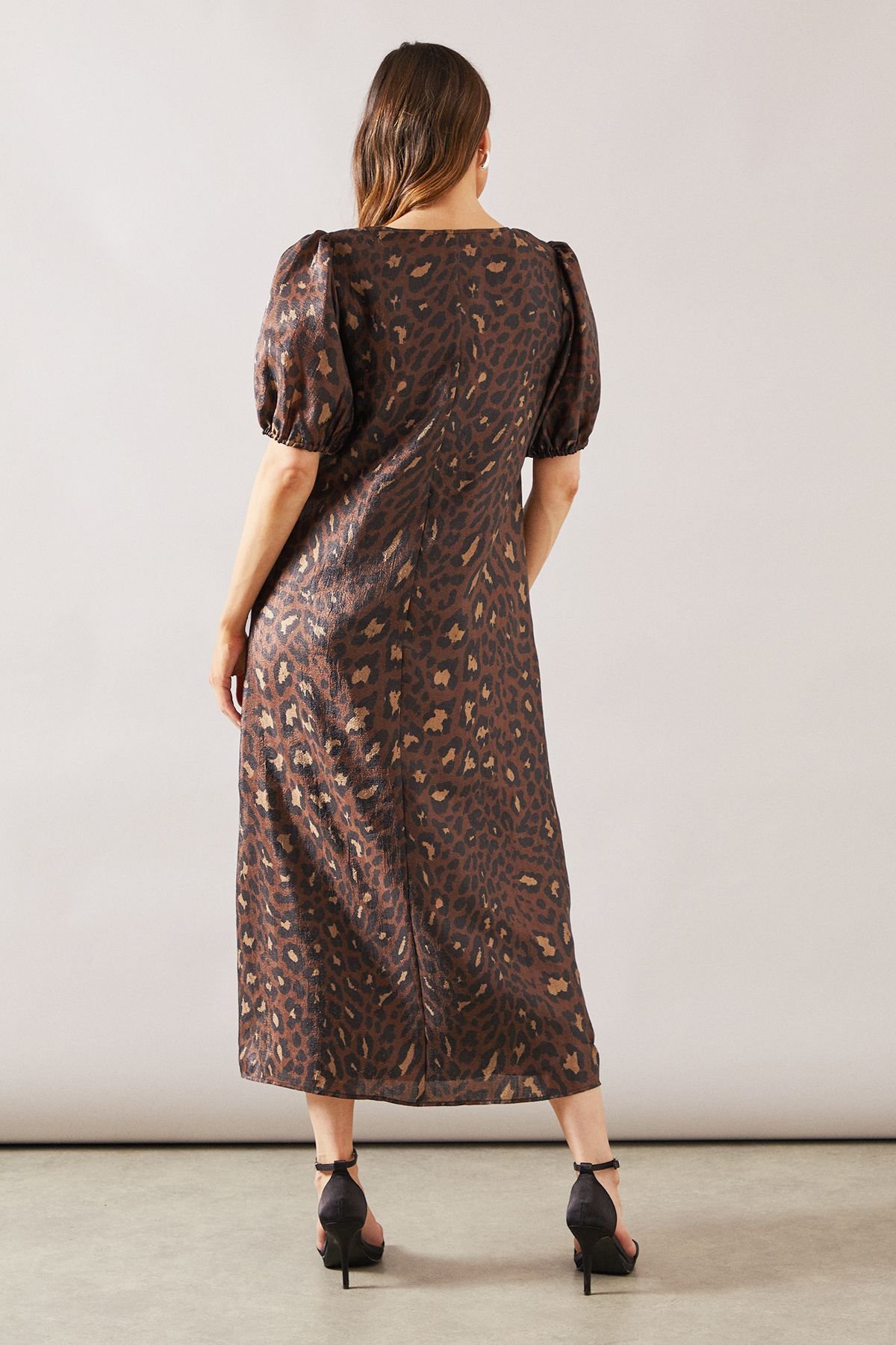 Wallis Wallis Women's Leopard Organza Pocket Midaxi Dress in Neutral - 4