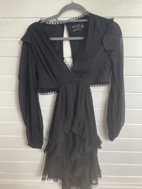 ASOS Black chiffon backless dress