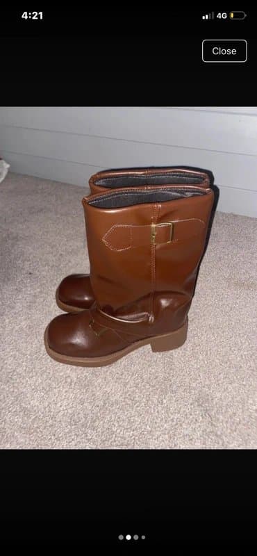 ASOS Brown faux leather fold over boot