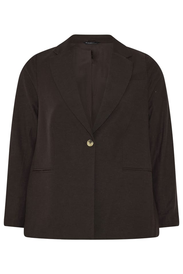 Evans Evans Women's Linen Blazer in Chocolate - 2