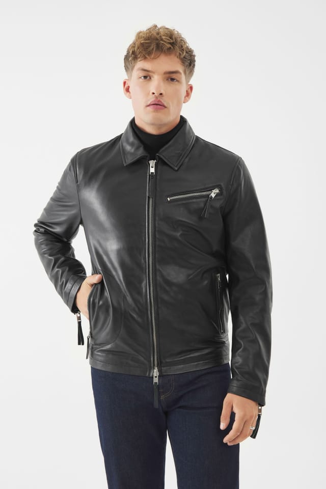 Bolongaro Trevor Bolongaro Trevor Men's Real Leather Belgravia Worker Jacket in Black - 2
