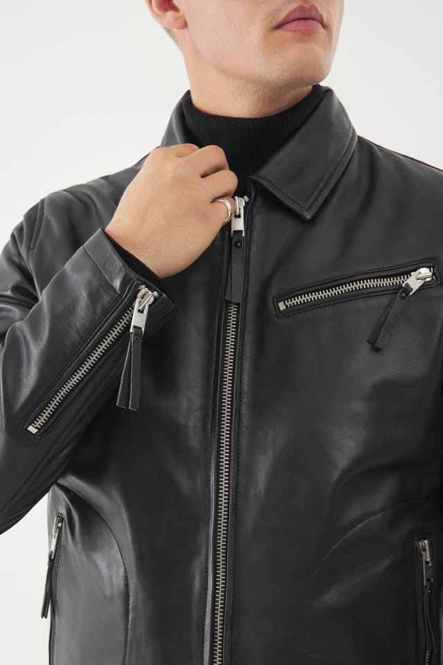 Bolongaro Trevor Bolongaro Trevor Men's Real Leather Belgravia Worker Jacket in Black - 3