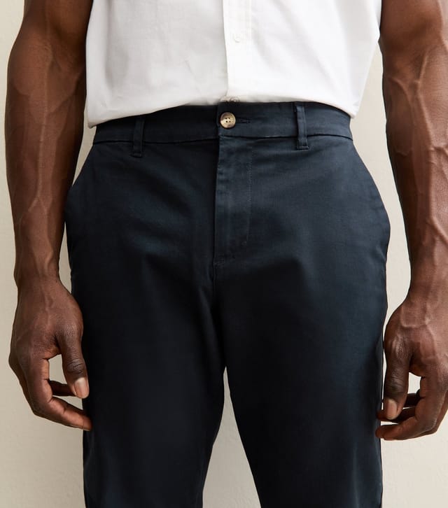 New Look Men's Navy Straight Chino Trousers New Look - 3