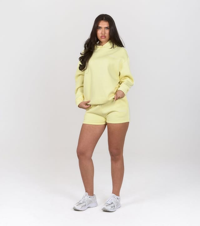 Peach Fit Women's Bright Yellow Side Trim Heather Shorts Peach Fit New Look - 2