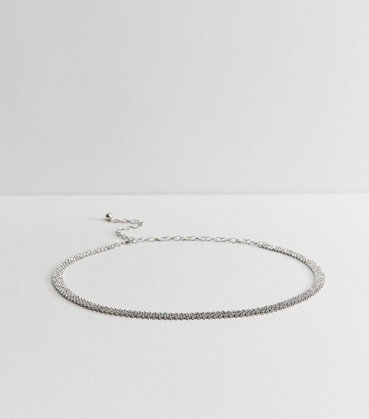New Look Silver Tone Diamante Chain Belt New Look