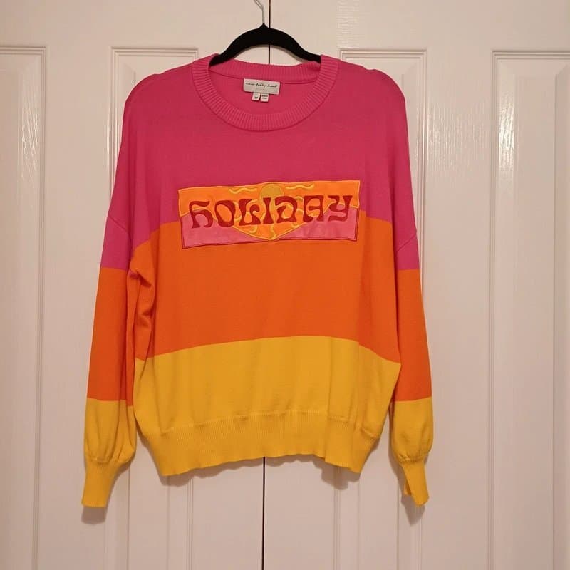 Never Fully Dressed Never Fully Dressed. 'Holiday' colour block Vibrant knit Jumper Size M (1674)