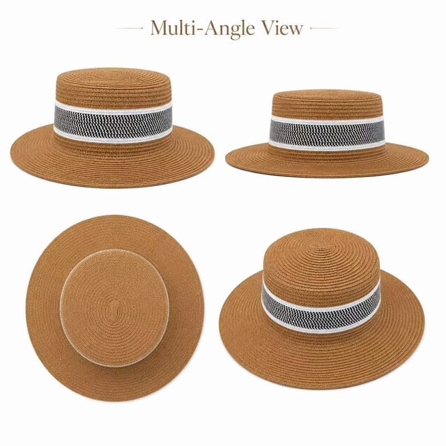 Chrisbella London Chrisbella London Elegant women's Summer Beach Hat in Tan - 2