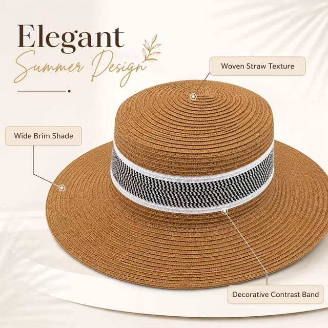 Chrisbella London Chrisbella London Elegant women's Summer Beach Hat in Tan - 3