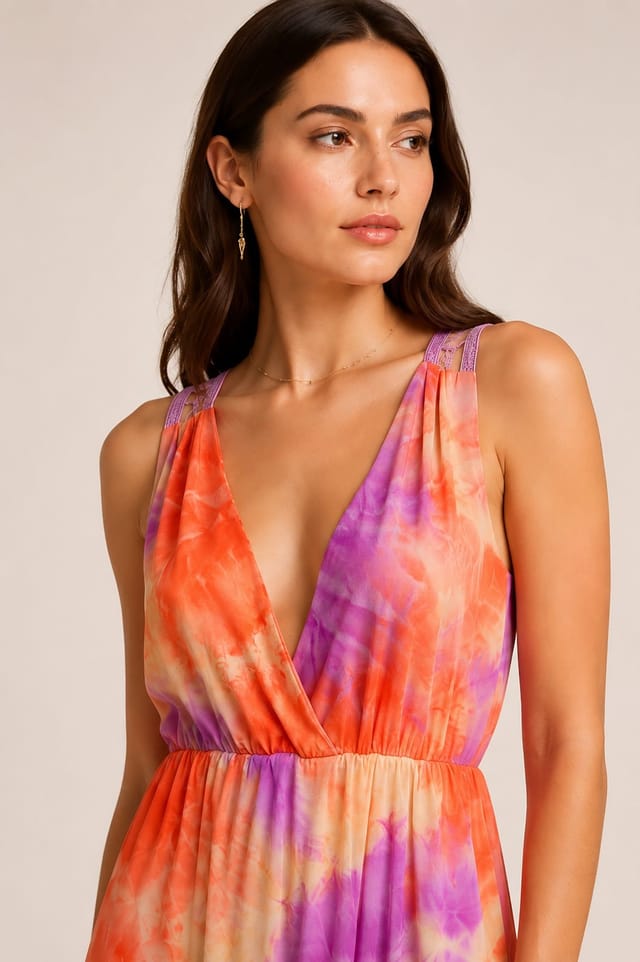 Cutie London Cutie London Women's Tie-Dye Lace Back Maxi Dress - 2