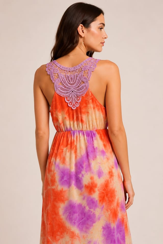 Cutie London Cutie London Women's Tie-Dye Lace Back Maxi Dress - 3