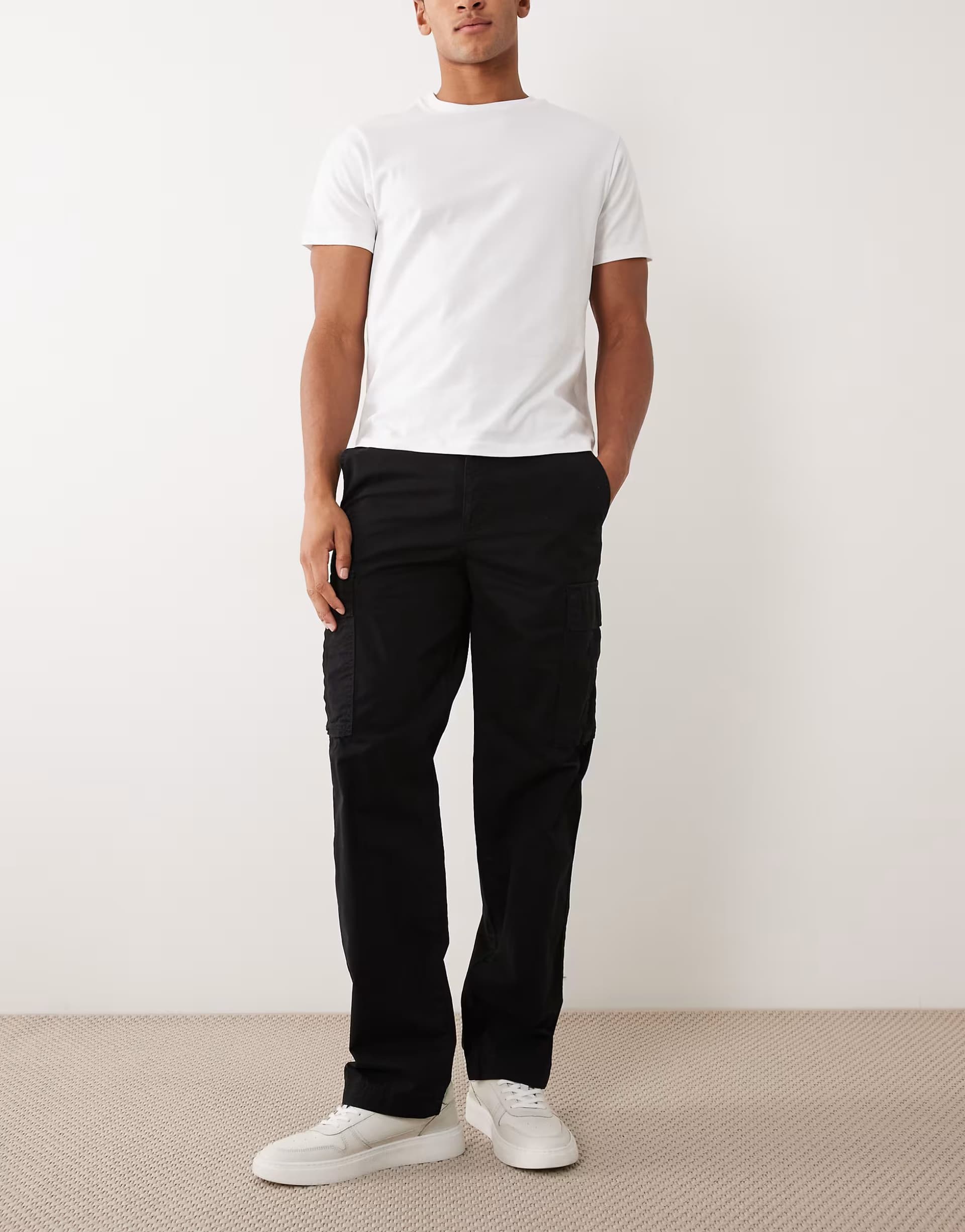 ASOS JJ Rebel loose fit cargo in black