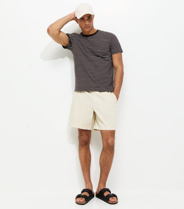 New Look Men's Brown Regular Short Sleeve Striped T-Shirt New Look - 3