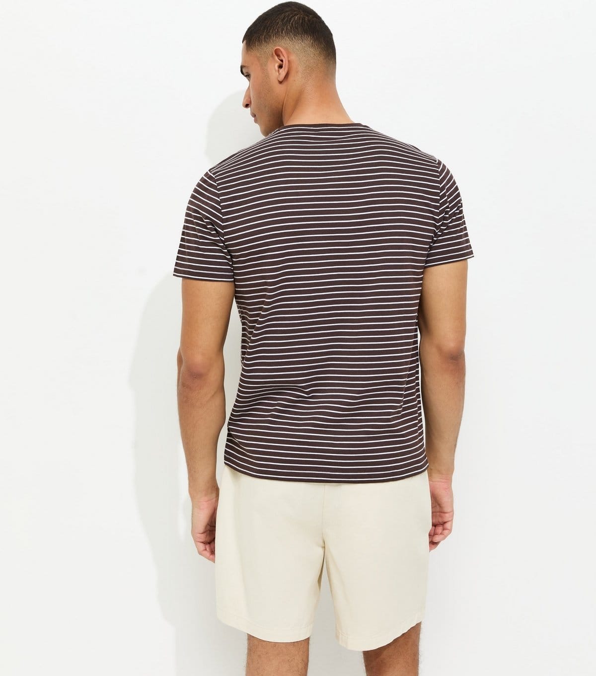 New Look Men's Brown Regular Short Sleeve Striped T-Shirt New Look - 4