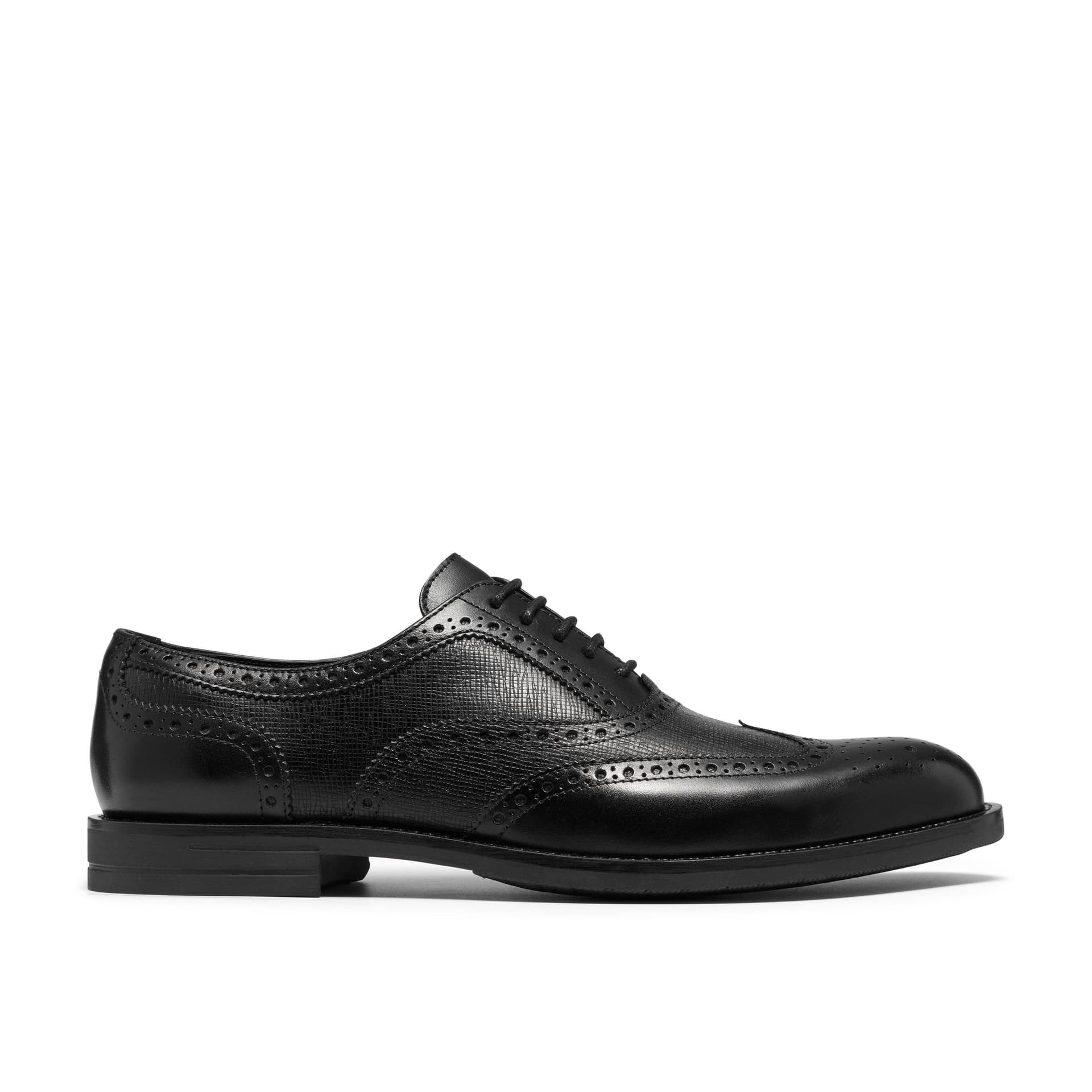 Clarks Clarks Men's Bathford Tip Black Leather Derby Shoes, Lace Up
