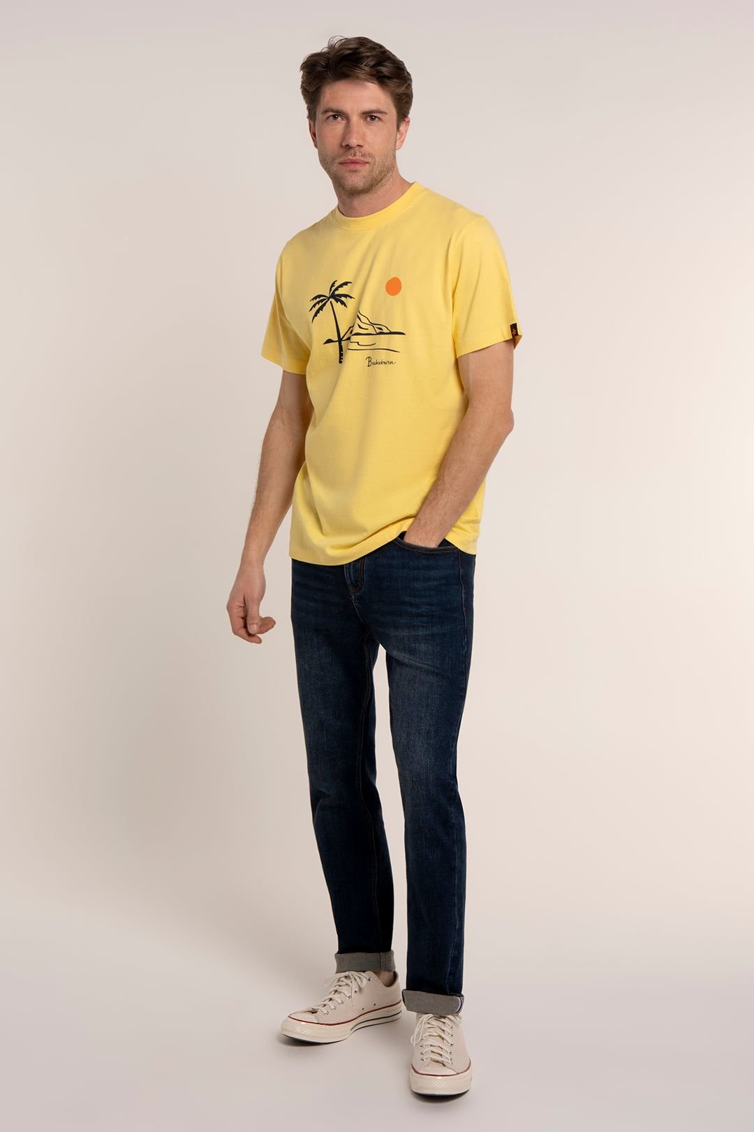 Brakeburn Brakeburn Men's ISLAY T-SHIRT in Yellow - 4