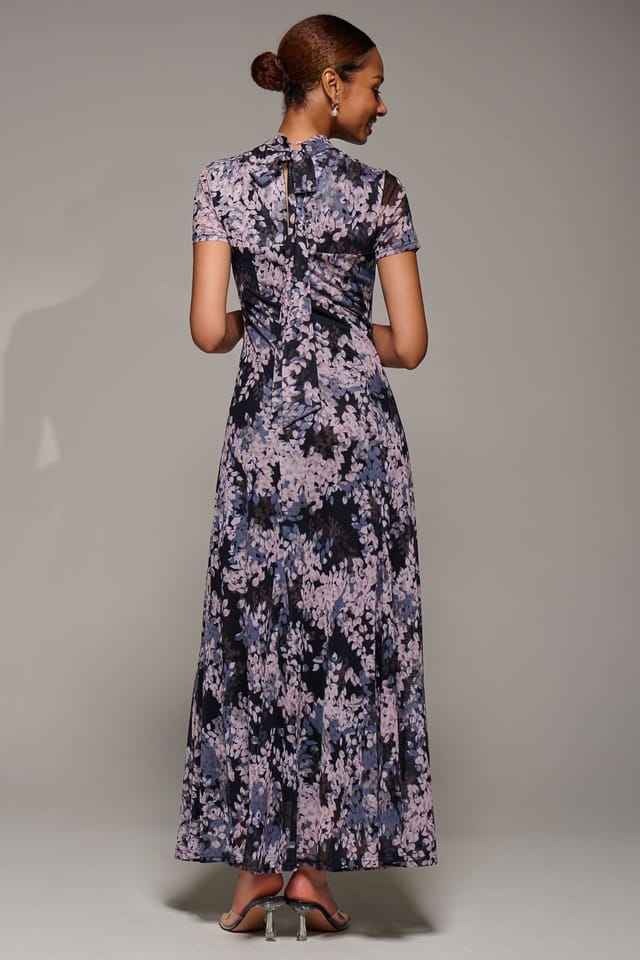 Jolie Moi Jolie Moi Women's Turtle Neckline Mesh Maxi Dress - 2
