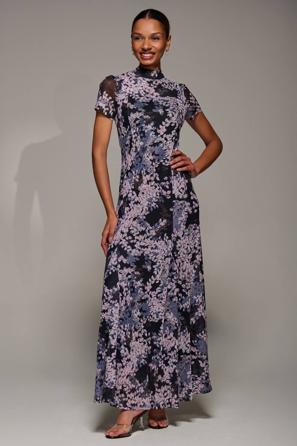 Jolie Moi Jolie Moi Women's Turtle Neckline Mesh Maxi Dress - 3