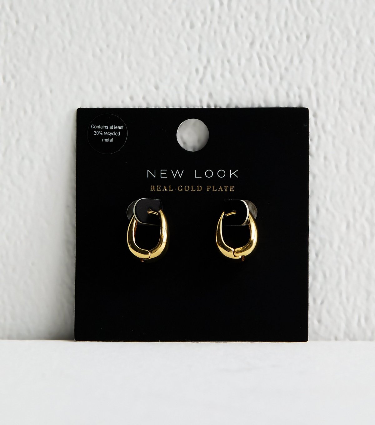 New Look 18ct Gold Plated Oval Drop Hoop Earrings New Look - 3