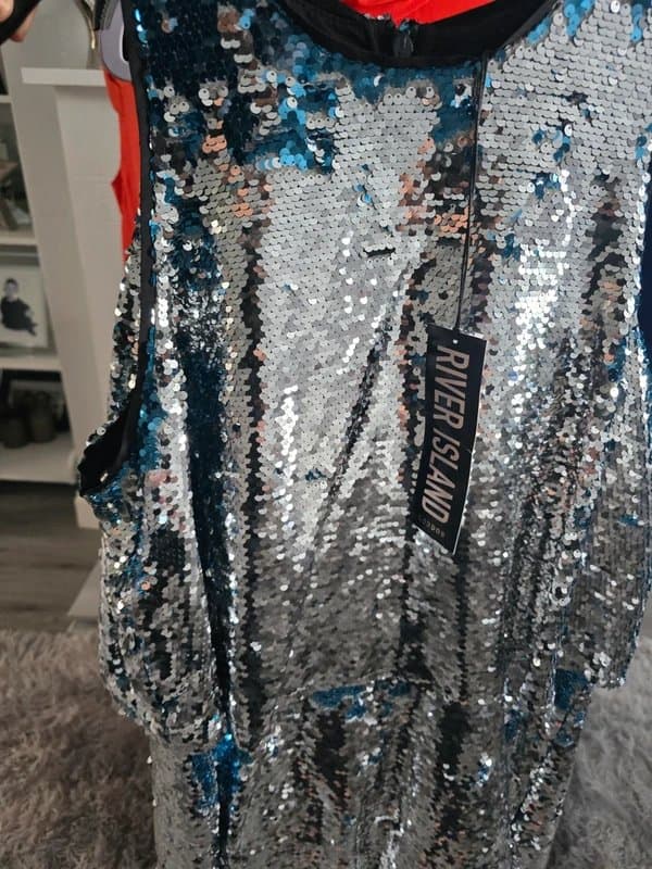 River Island River Island Petite Sequin Playsuit – Size 16 – BNWT