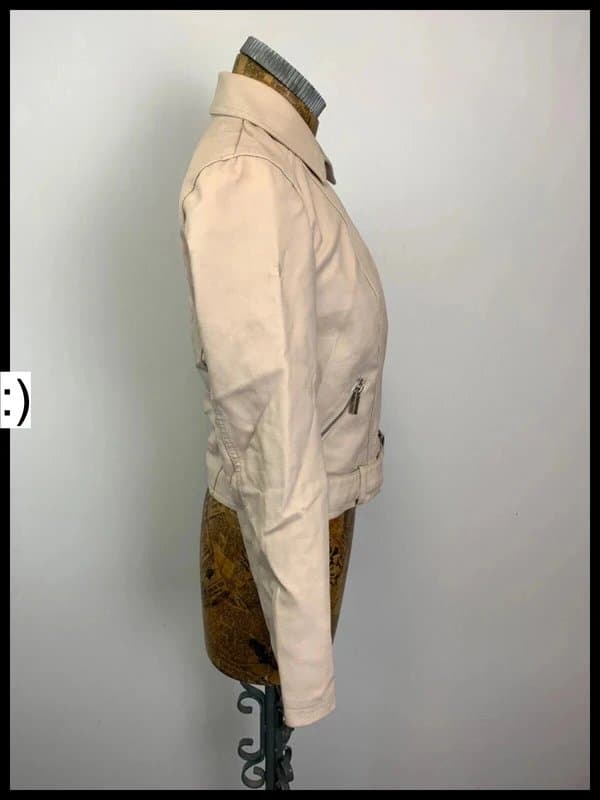 New Look New Look faux leather shell pink biker jacket 6 Light Short Zip Up Belted