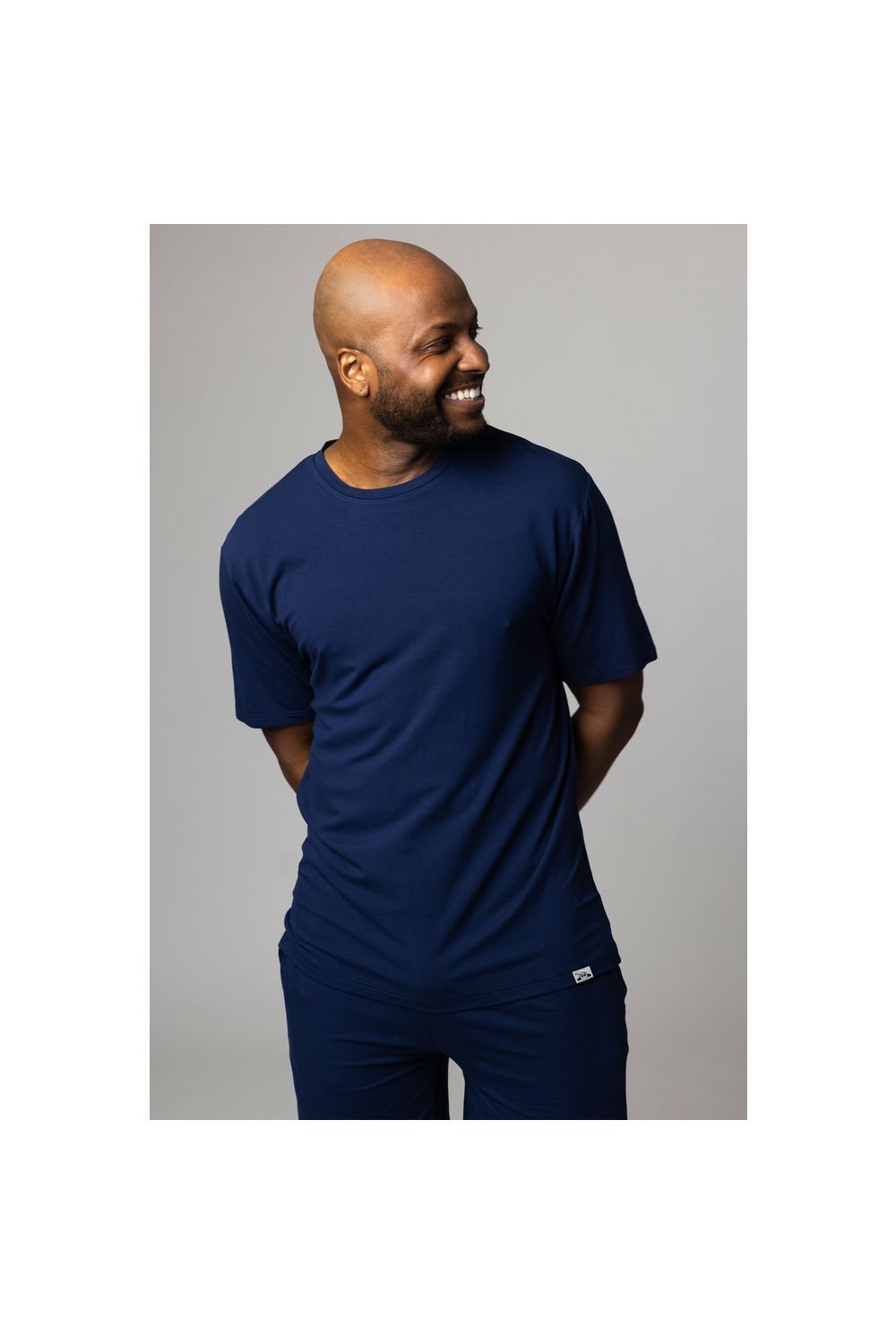 SOCKSHOP Lazy Panda SOCKSHOP Lazy Panda Men's 1 Pack Bamboo Loungewear Selection T-Shirt in Navy - 4