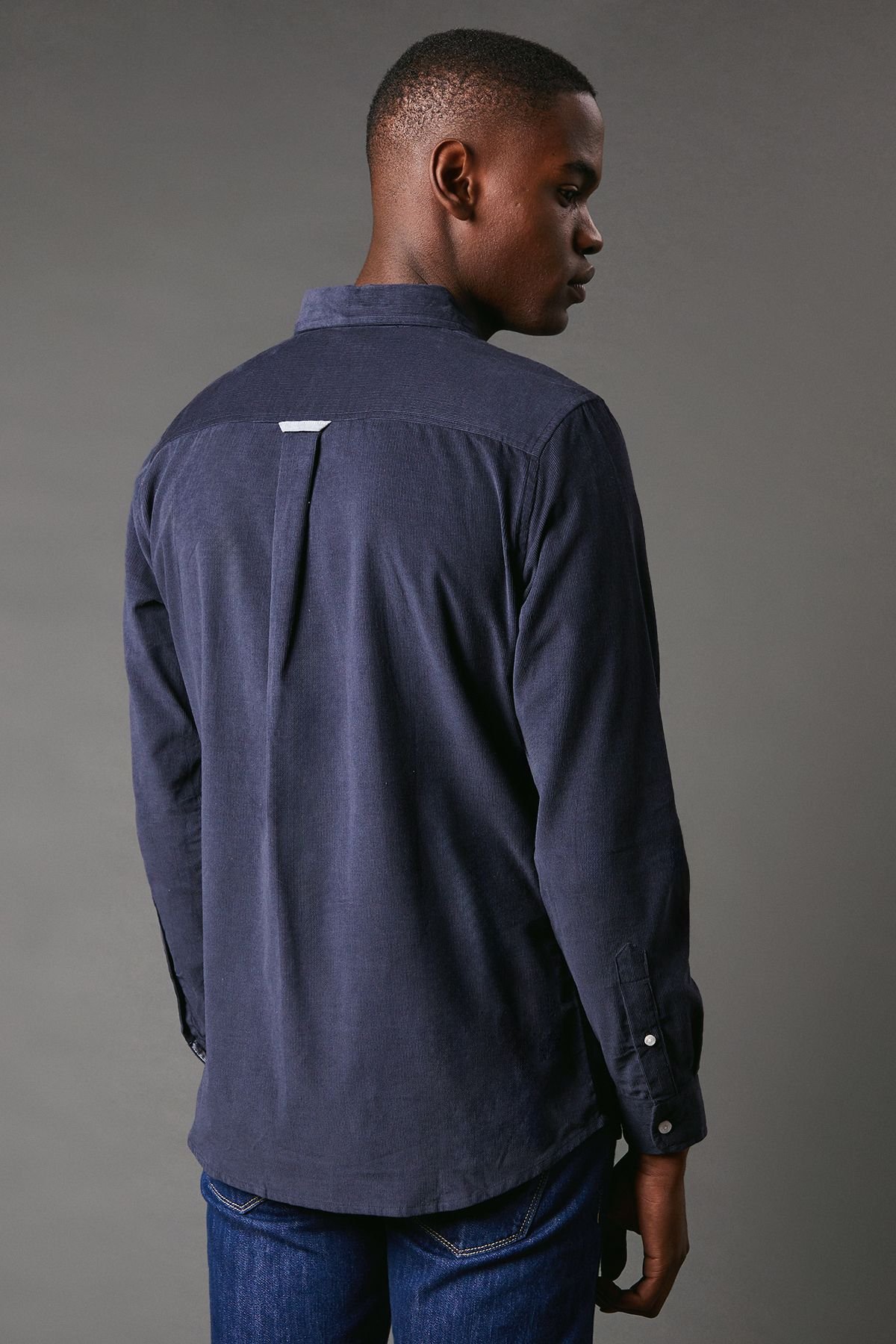 Maine Maine Men's Corduroy Long Sleeve Shirt in Dark Blue - 3