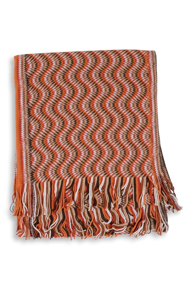 Missoni Missoni Women's Woven Scarf Geometric Pattern in Light Tan - 2