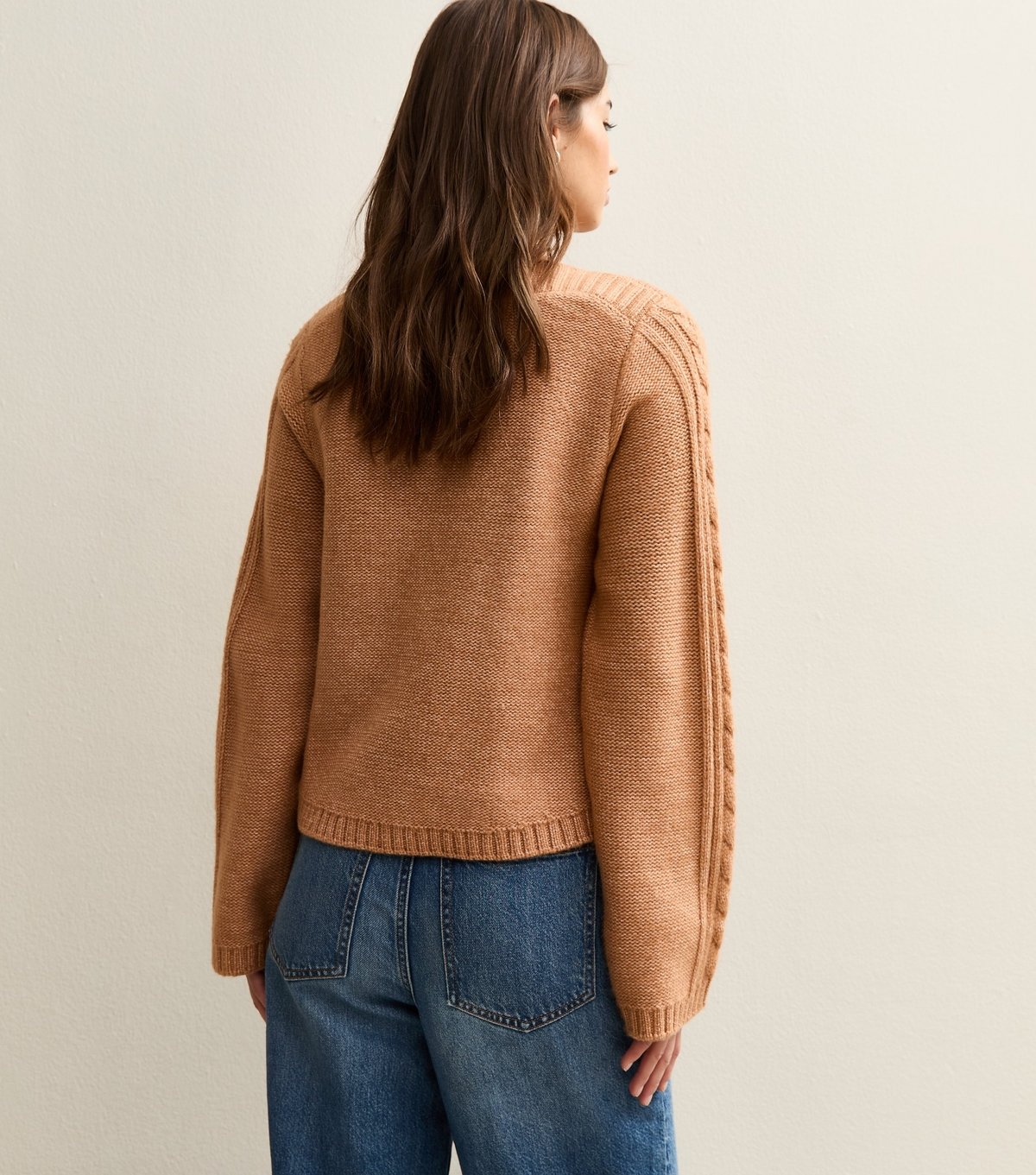 New Look Women's Camel Cable Knit Wide Sleeve Jumper New Look - 4