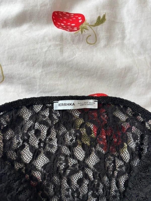 Bershka Lace asymmetrical bandeau top