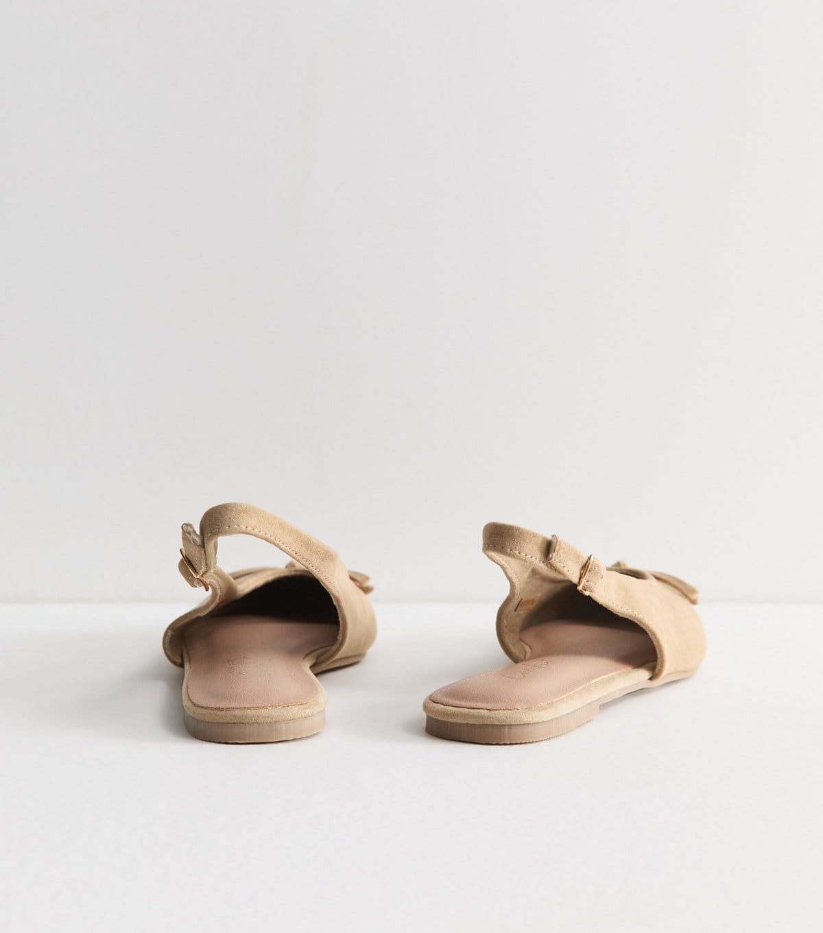 New Look Women's Camel Faux Suede Top Bow Pointed Slingback Pumps New Look - 4