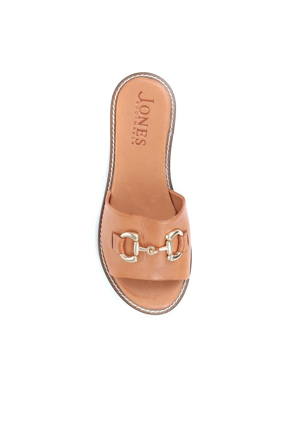 Jones Bootmaker Jones Bootmaker Women's Emillina Leather Buckle Mule Sandals in Tan - 4