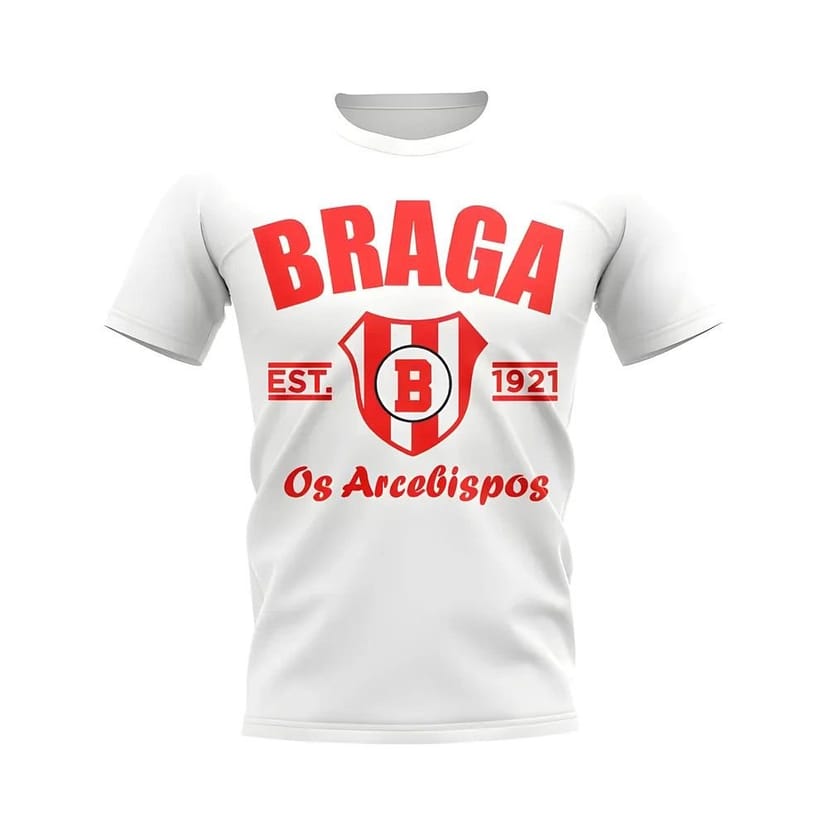 Sporting Braga Sporting Braga Men's Personalised Established Football T-Shirt in White - 1