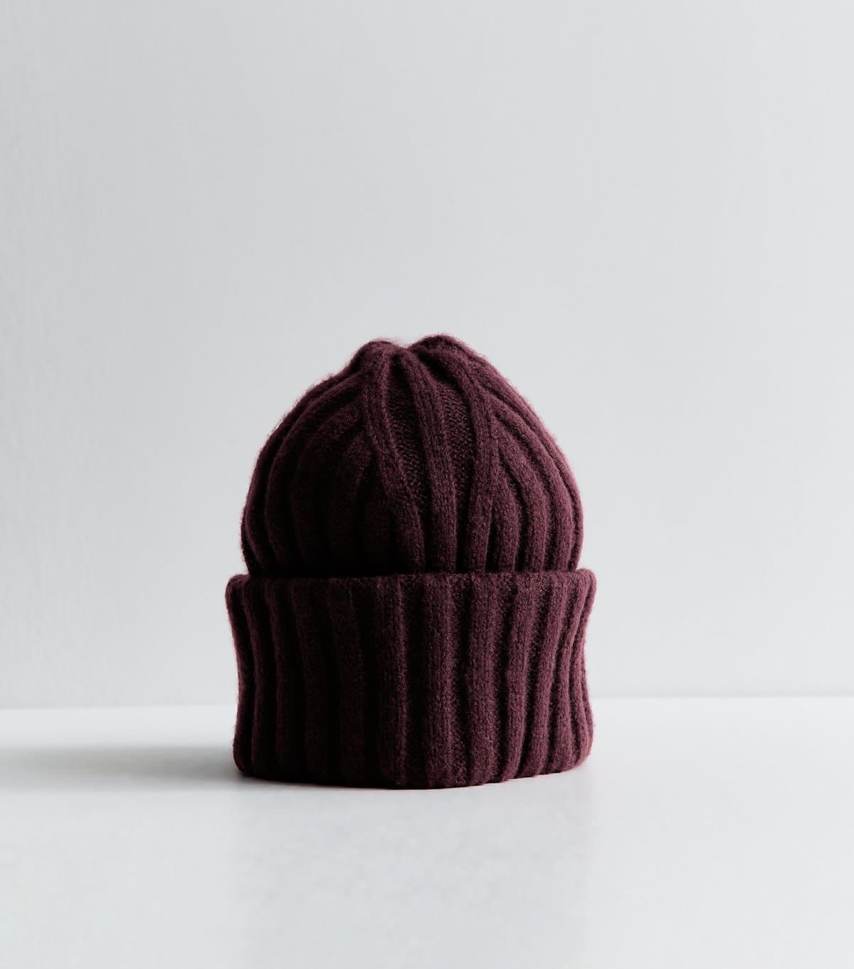 New Look Dark Burgundy Thick Rib Beanie New Look