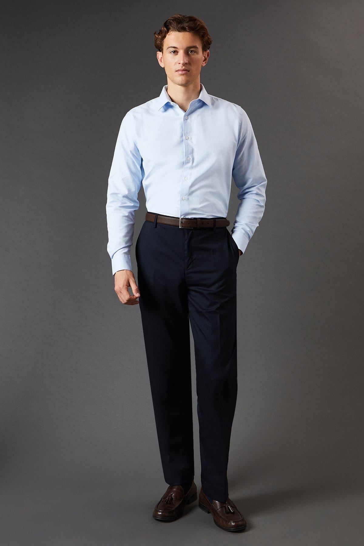 Burton Burton Men's Navy Tailored Fit Smart Trousers - 4