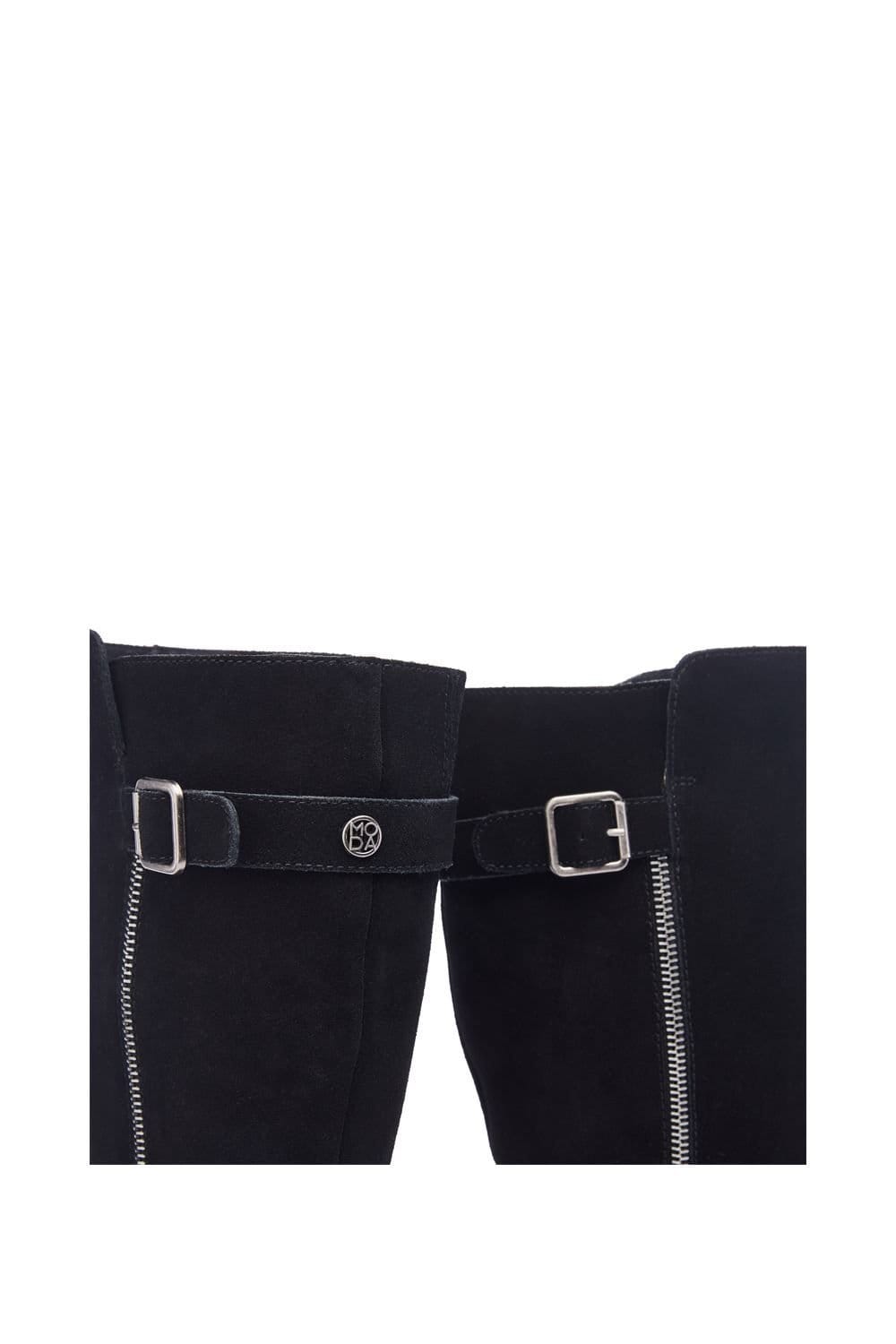 Moda In Pelle Moda In Pelle Women's 'Senlis' Suede Heeled Boots in Black - 4