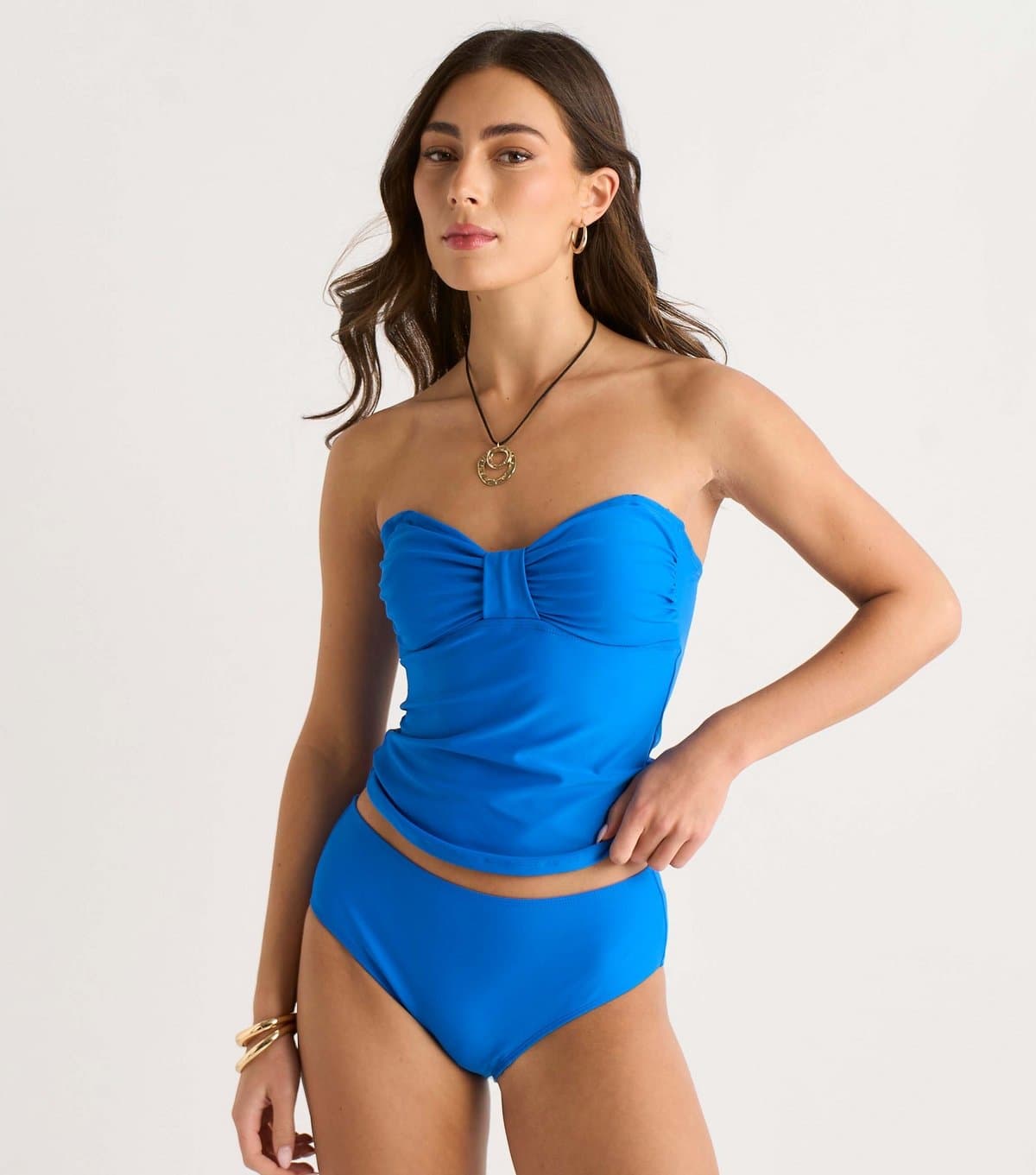 Gini London Gini London Bright Blue High Waisted Bikini Bottoms