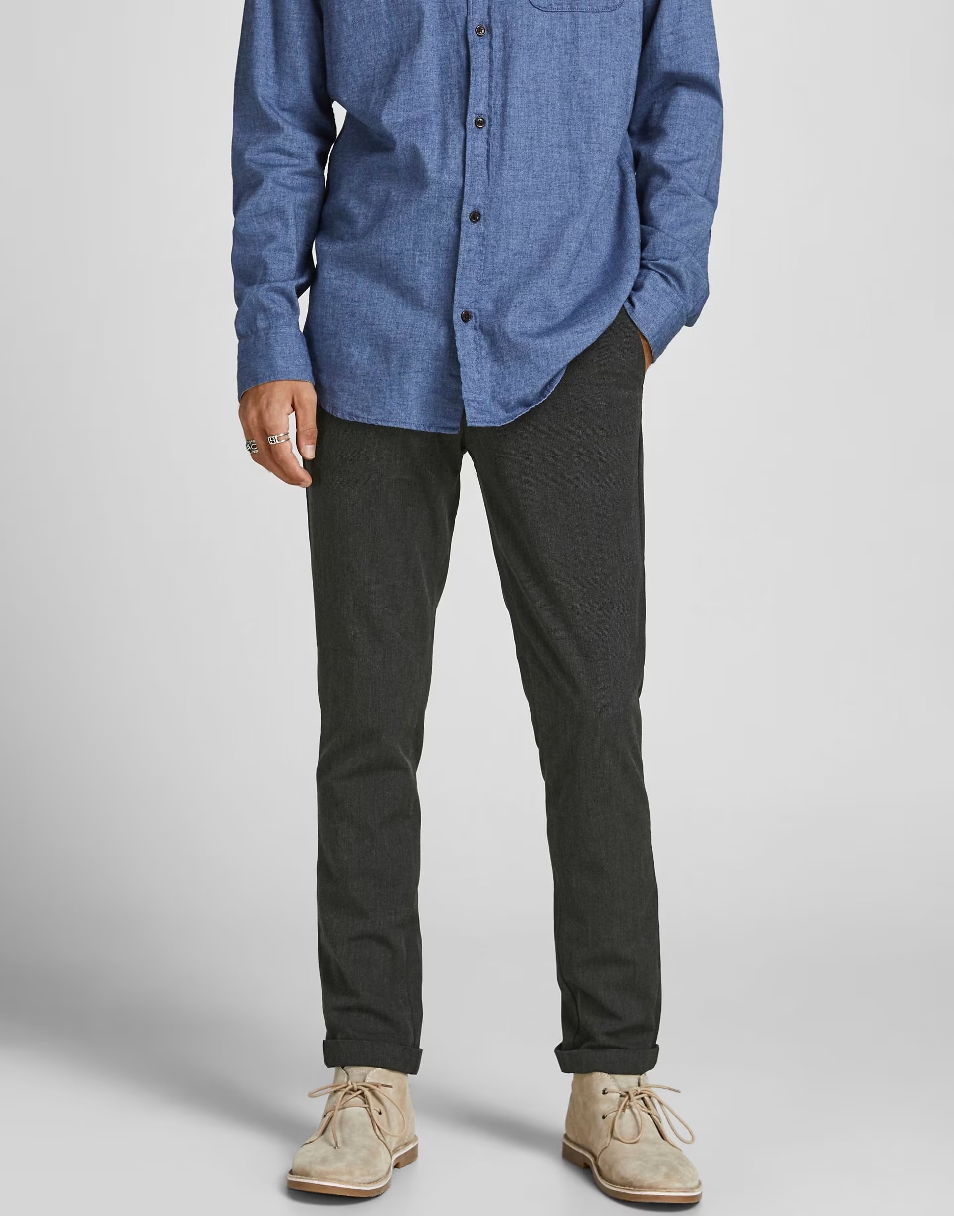 ASOS Jack & Jones Marco tapered pant in dark grey - 1