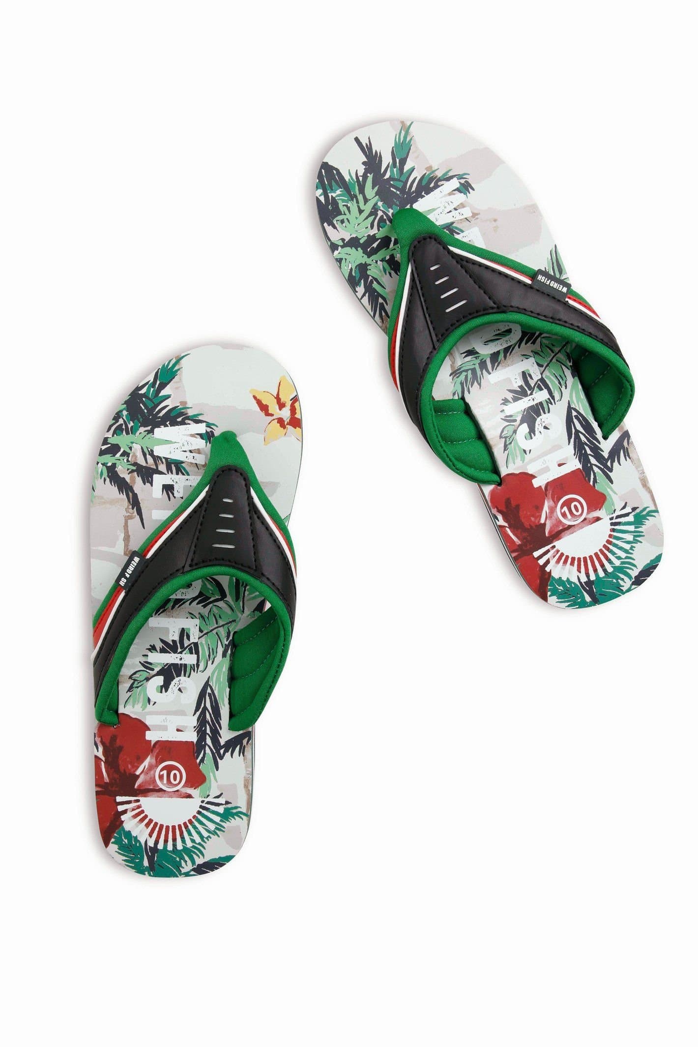 Weird Fish Weird Fish Men's Lexington Printed Flip Flops in Light Green