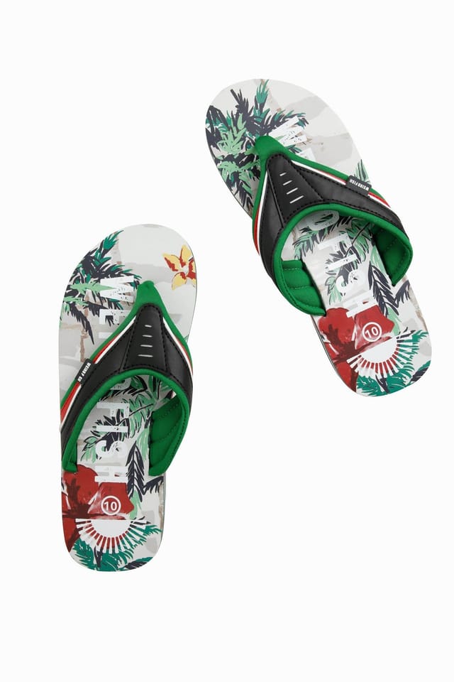 Weird Fish Weird Fish Men's Lexington Printed Flip Flops in Light Green - 2